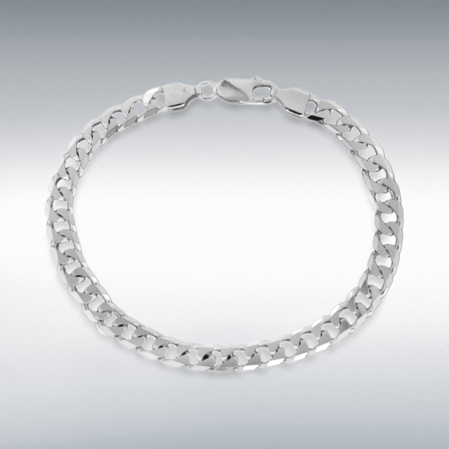 Sterling Silver 180 Diamond Cut Curb Bracelet 20cm/8"