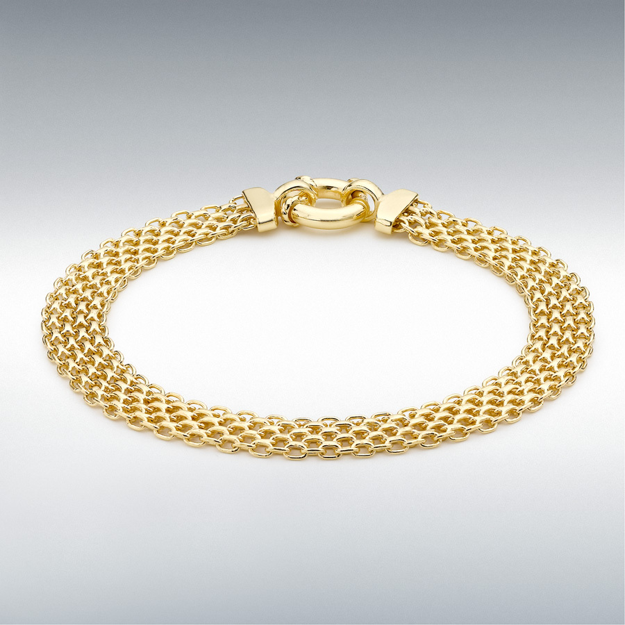 9ct Yellow Gold 7mm Bismark Bracelet 19cm/7.5"