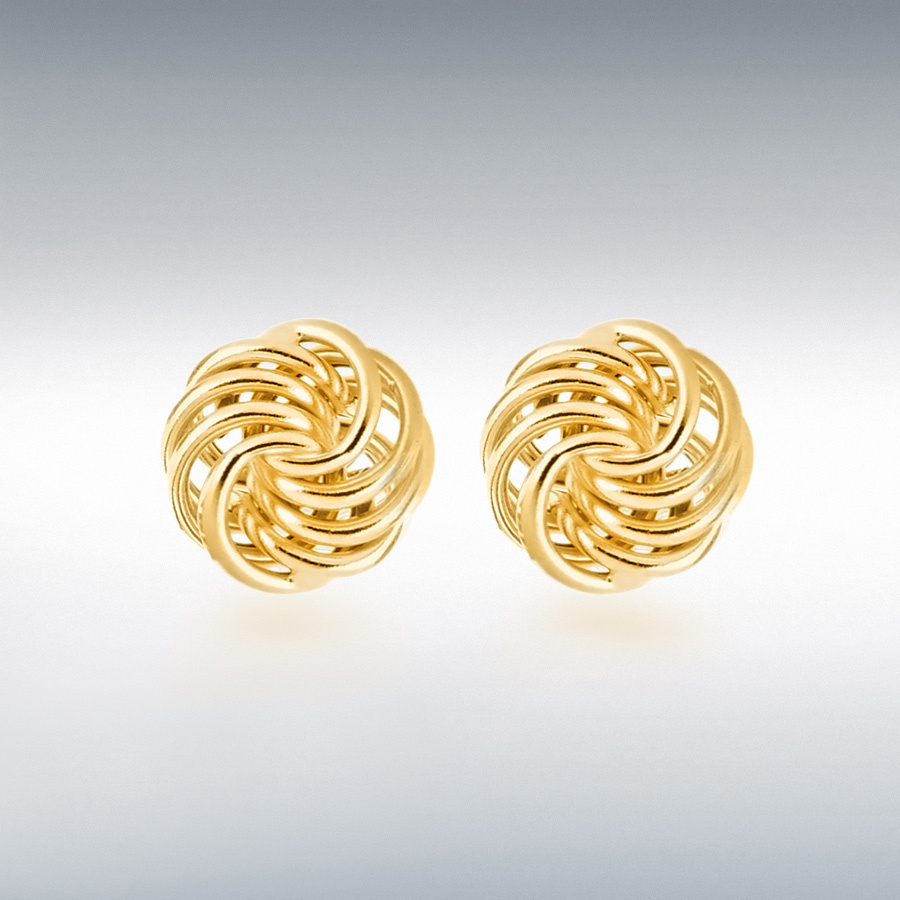 18ct Yellow Gold 8mm Rose Stud Earrings