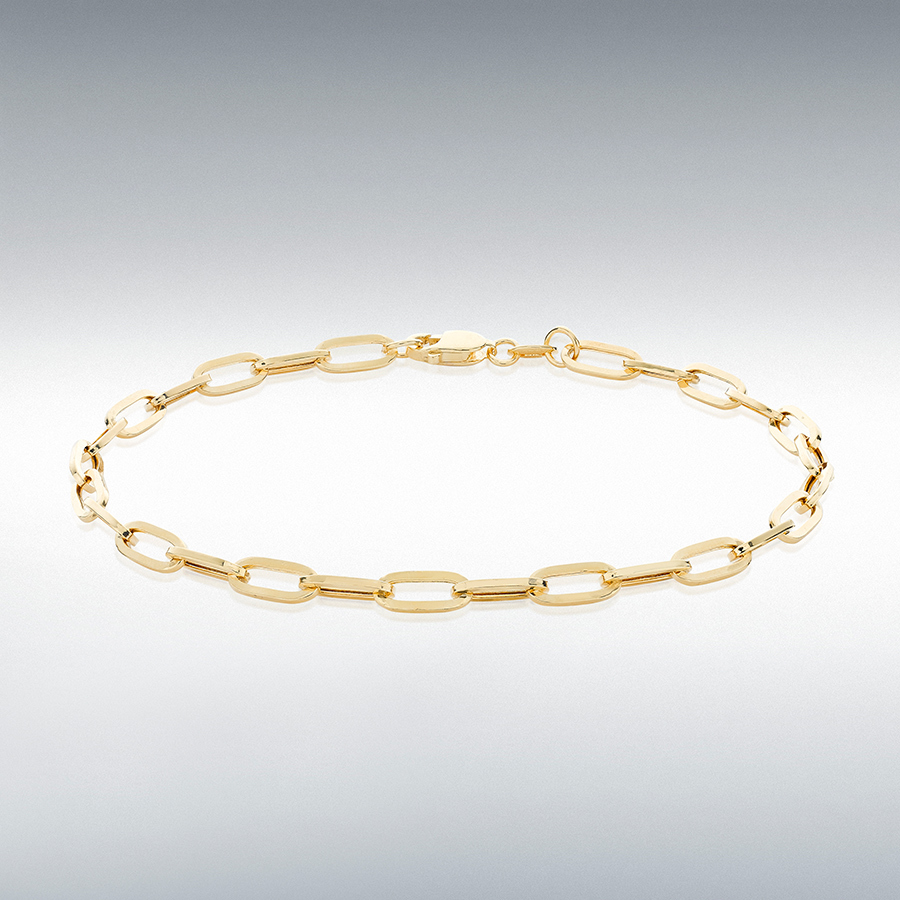 18ct Yellow Gold 3.5mm Paper Chain Bracelet 19cm/7.5