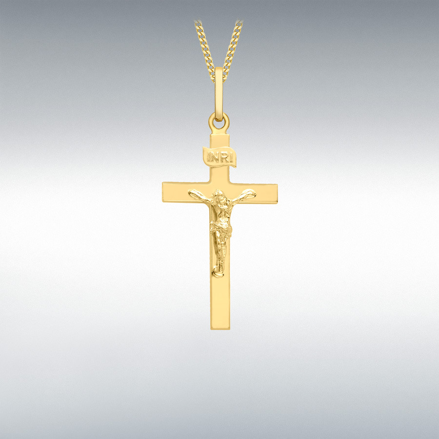9ct Yellow Gold 15mm x 32mm Polished Crucifix Pendant