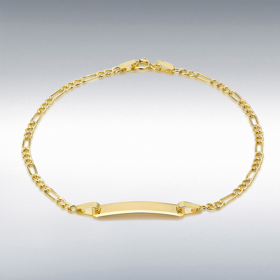 9ct Yellow Gold Hollow Figaro 17mm x 4.5mm ID Bracelet 15cm/6"