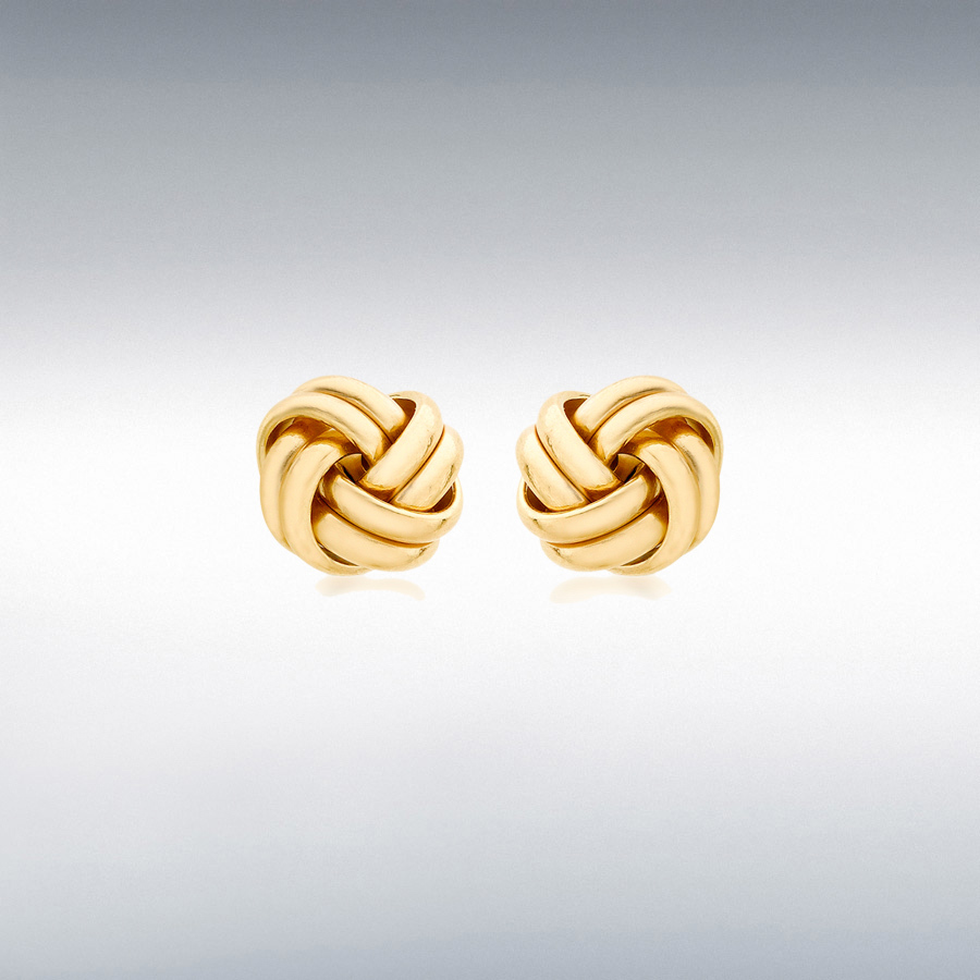 18ct Yellow Gold 10mm Knot Stud Earrings