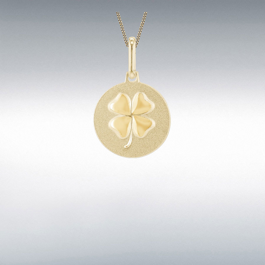 9ct Yellow Gold 4 Leaf Clover Pendant