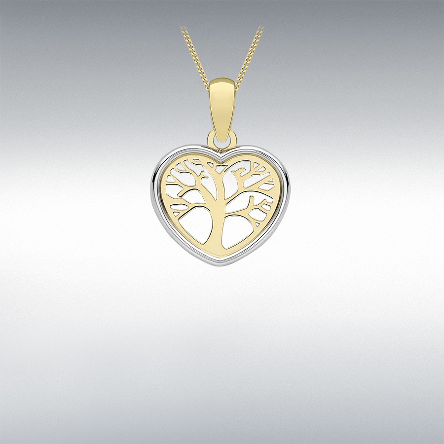 9ct 2-Tone Gold 13.4mm x 18mm 'Tree of Life' Pendant