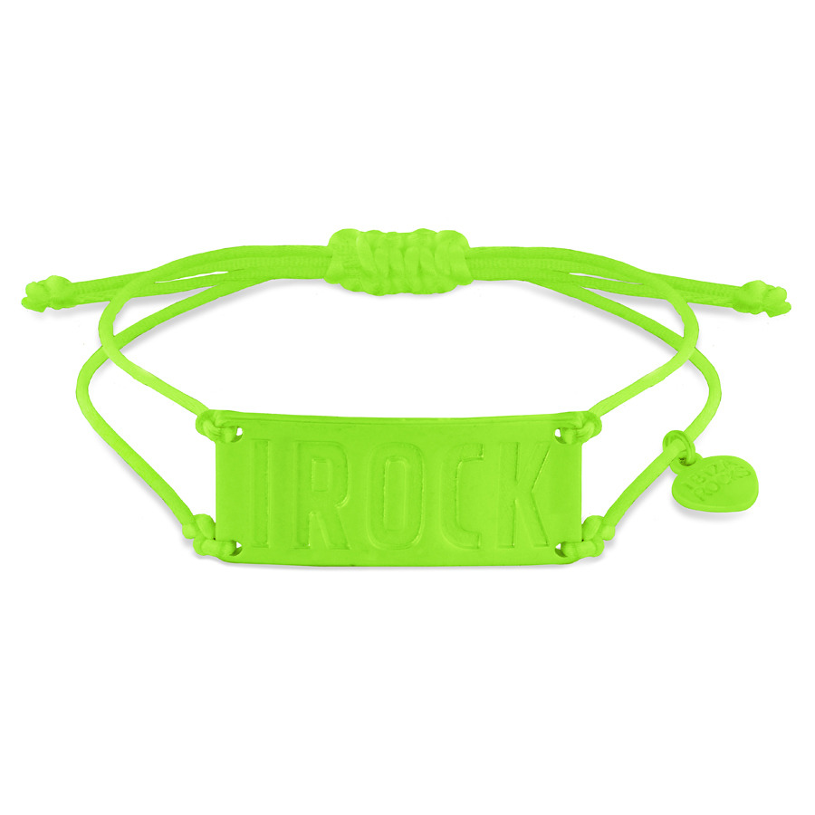 Ibiza Rocks Green 'IROCK' Cord Bracelet 19cm/7.5"