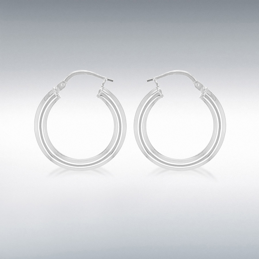 Sterling Silver 21mm Polished Hoop Creole Earrings