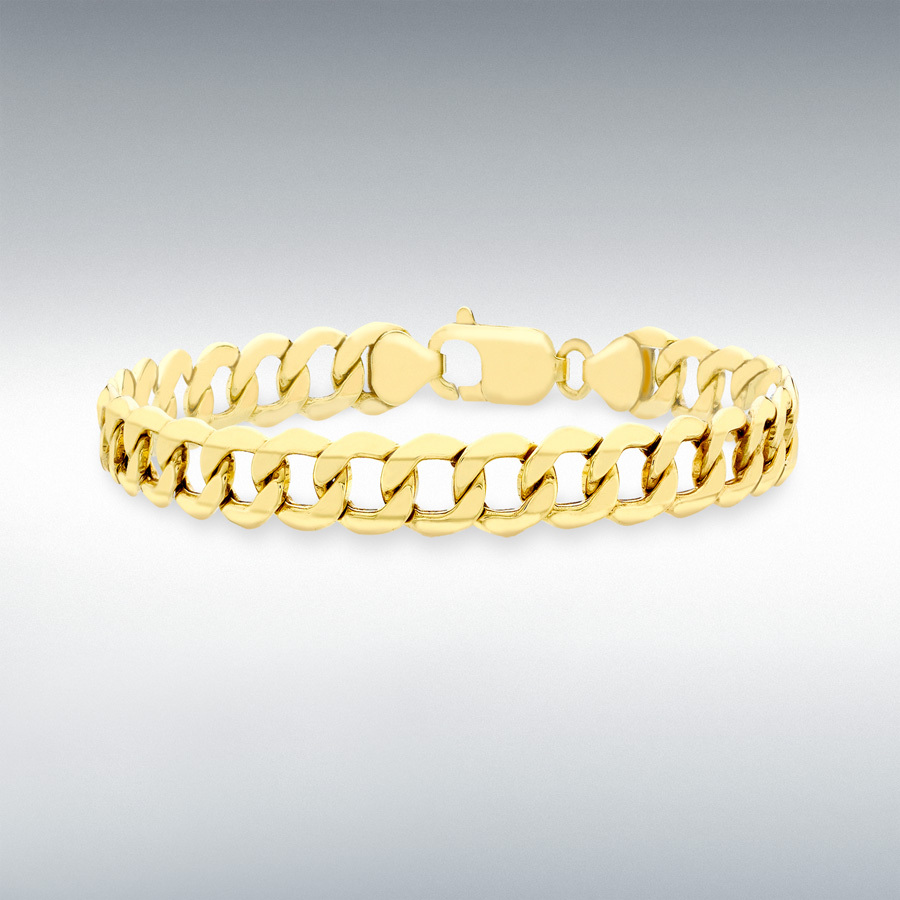 9ct Yellow Gold 150 6-Sided Curb Chain Bracelet 21.5cm/8.5"