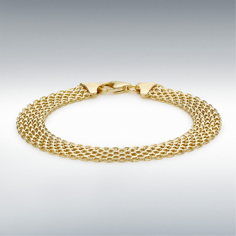 9ct Yellow Gold 9mm Bismark Bracelet 19cm/7.5"