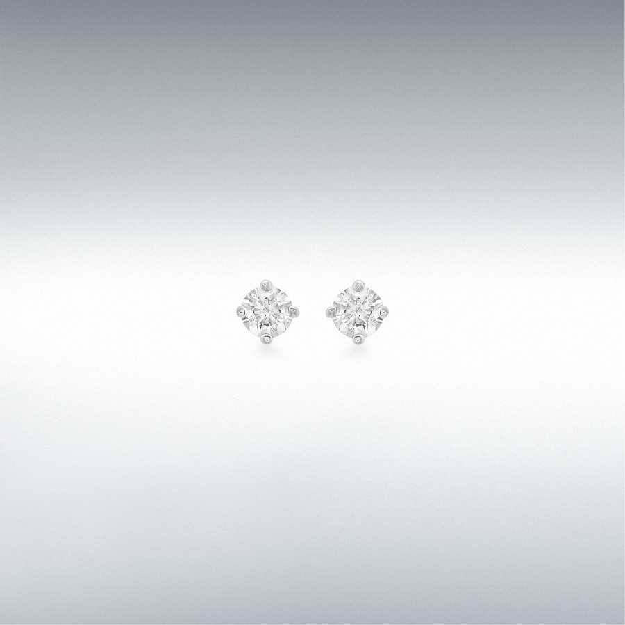 9ct White Gold 0.50ct Diamond Solitaire 4mm Stud Earrings