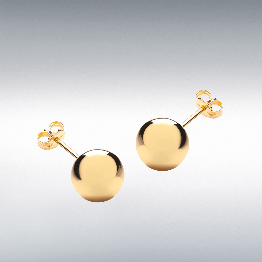 18ct Yellow Gold 10mm Ball Stud Earrings