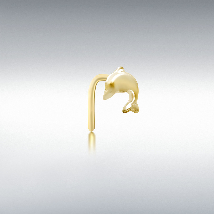 9ct Yellow Gold 4.5mm x 5mm Dolphin Shape Nose Piercing