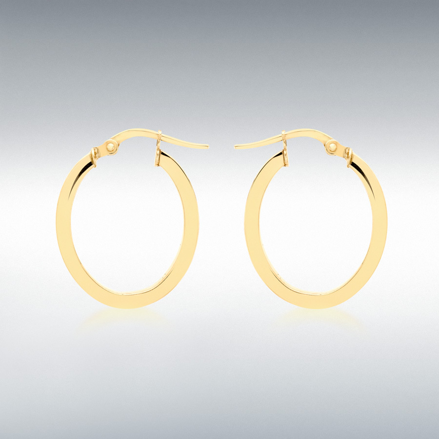 9ct Yellow Gold 18mm x 21mm Oval Hoop Creole Earrings
