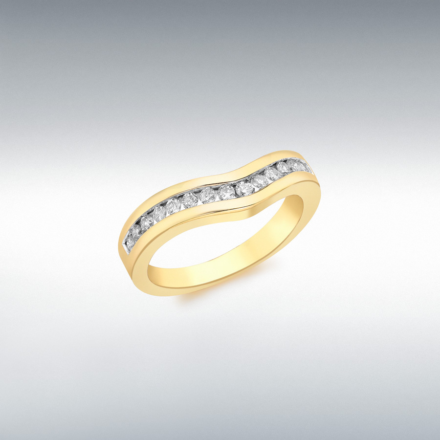 9ct Yellow Gold 0.25ct Diamond Wishbone Ring