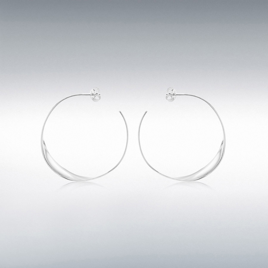 Sterling Silver 36mm Twist Hoop Earring