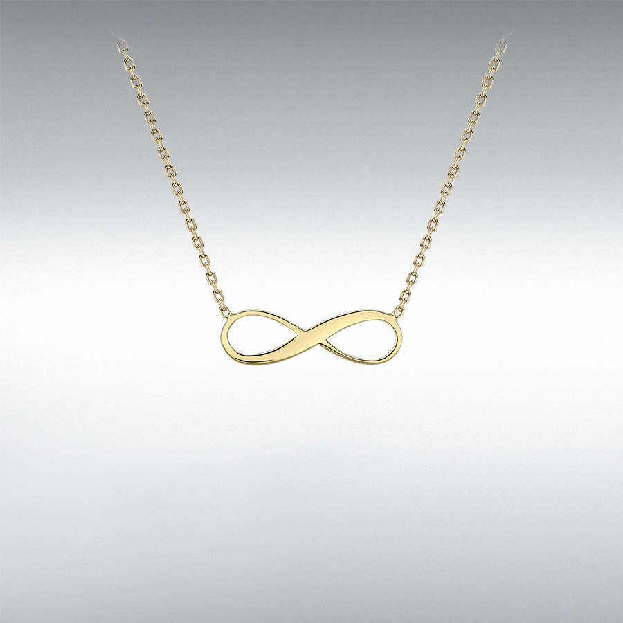 9ct Yellow Gold 15.5mm x 5.3mm 'Infinity' Adjustable Necklace 41cm/16"-46cm/18