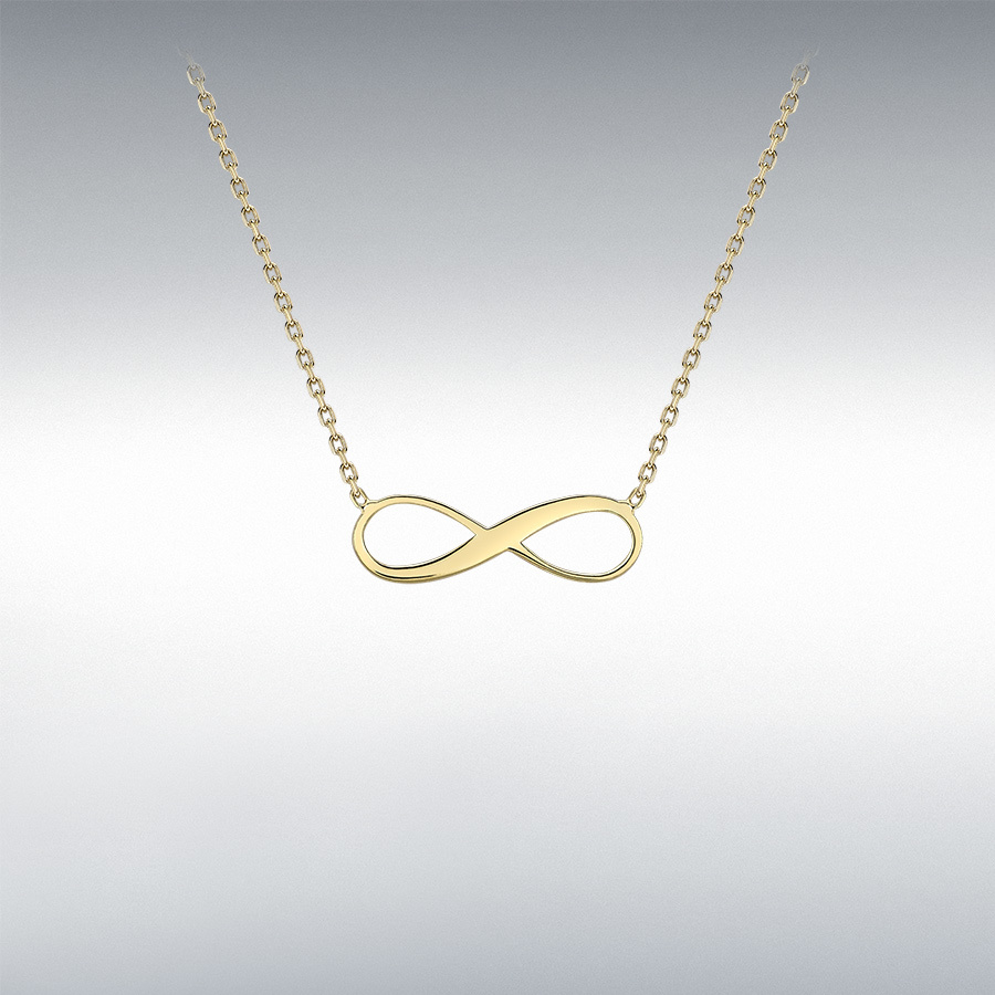 9ct Yellow Gold 15.5mm x 5.3mm 'Infinity' Adjustable Necklace 41cm/16"-46cm/18