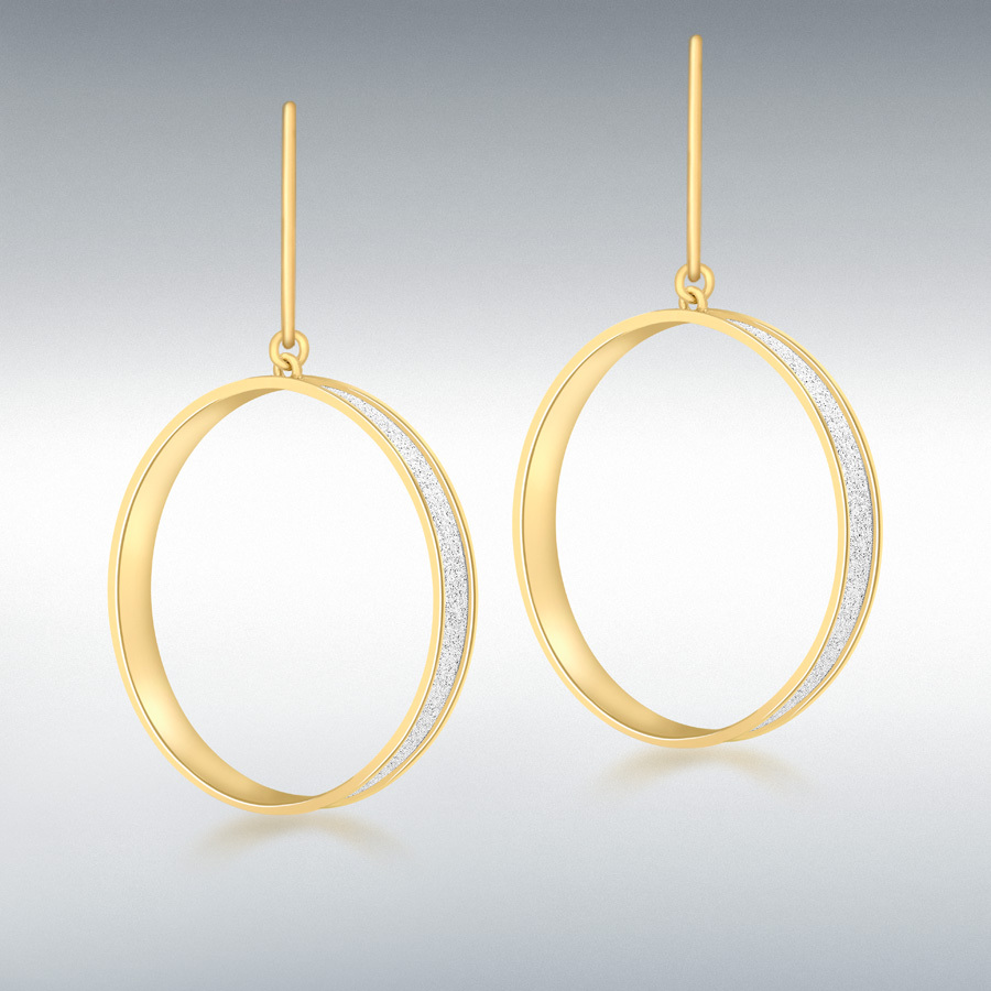 9ct Yellow Gold 32mm Ring Stardust Earrings