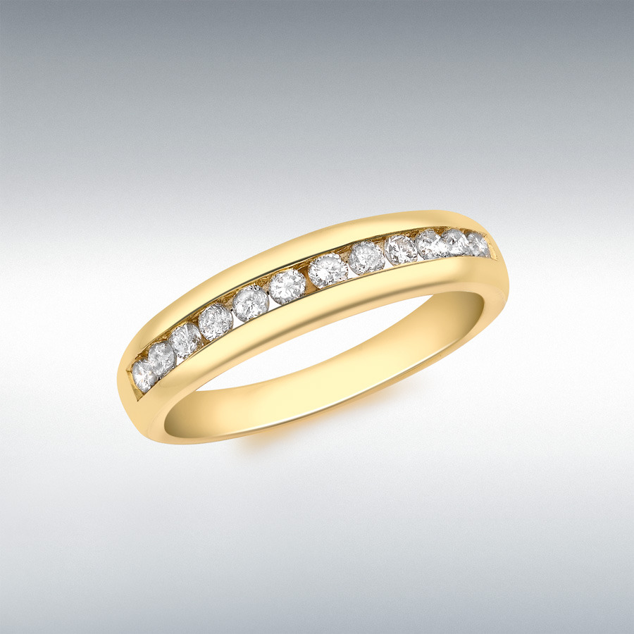 18ct Yellow Gold 0.50ct Diamond Channel Set Half-Eternity Ring