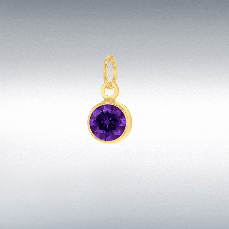 9CT FEB 3.5MM AMETHYSTCZ CHARM