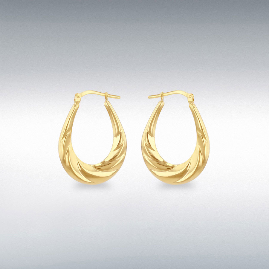 Sterling Silver 9ct Bonded Twisted Creole Earring
