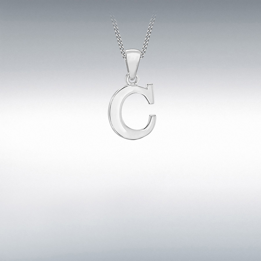 Sterling Silver 10.5mm x 20.3mm 'C' Initial Pendant
