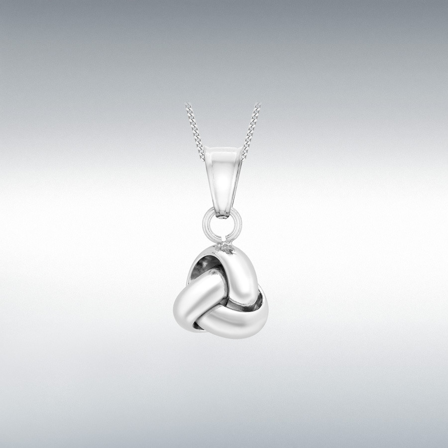 9ct White Gold 9mm x 18mm Triple-Knot Pendant