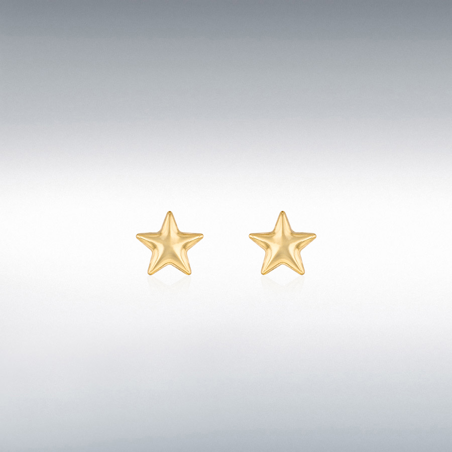 9ct Yellow Gold Tiny Star Stud Earrings