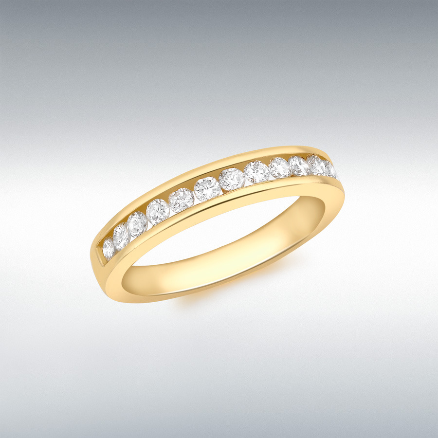 18ct Yellow Gold 0.50ct Diamond Channel Set Half-Eternity Ring