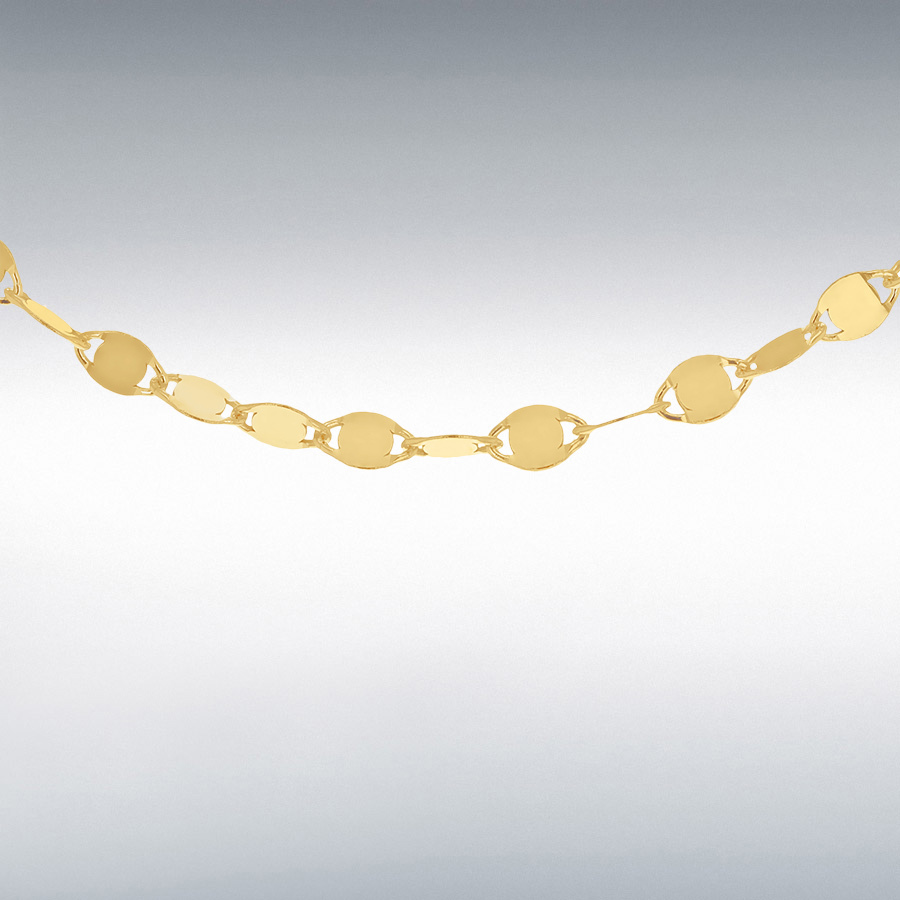 Sterling Silver Yellow Gold Plated 2.6mm Flat Mirror Link Chain