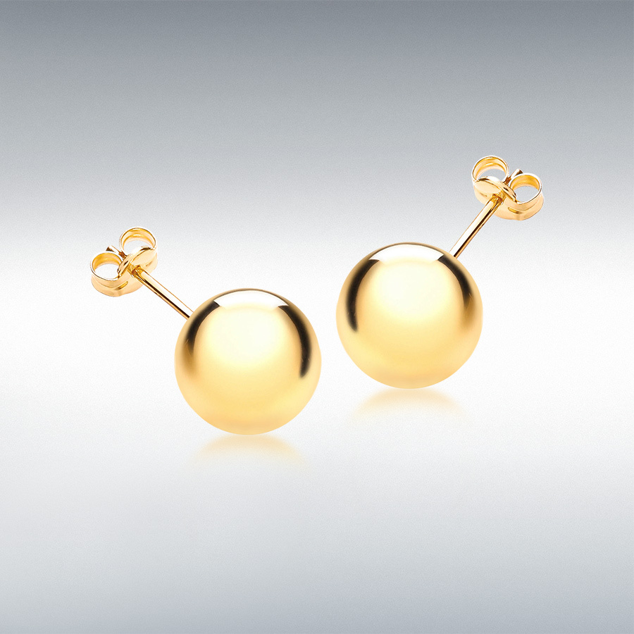 18ct Yellow Gold 12mm Ball Stud Earrings