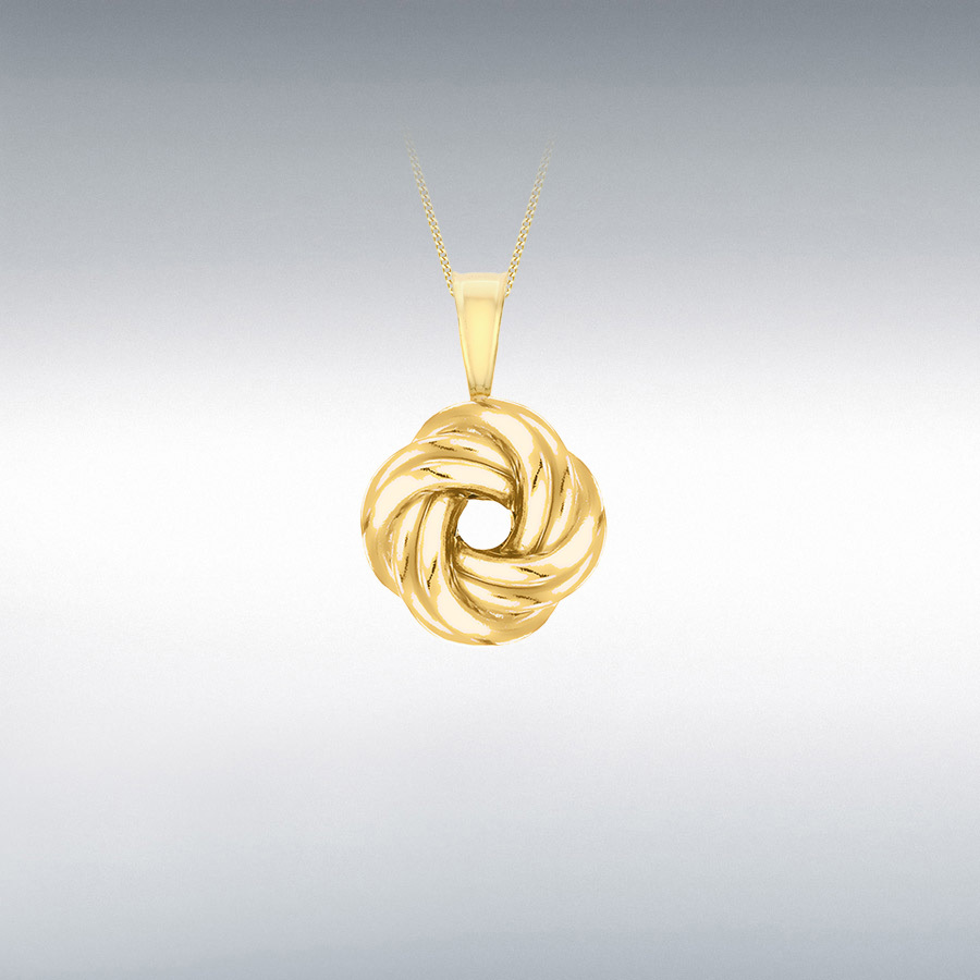 Sterling Silver Yellow Gold Plated 12mm x 18mm Knot Pendant