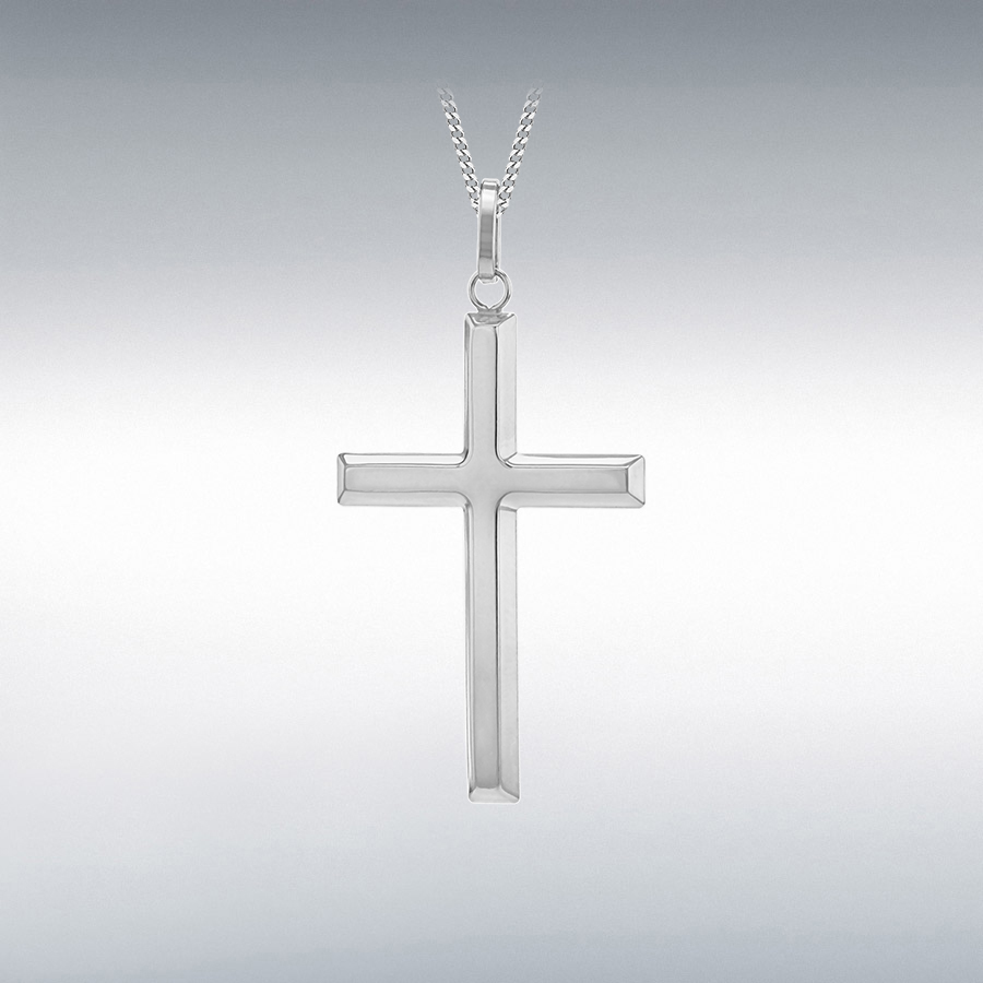 14ct White Gold Large Cross Pendant