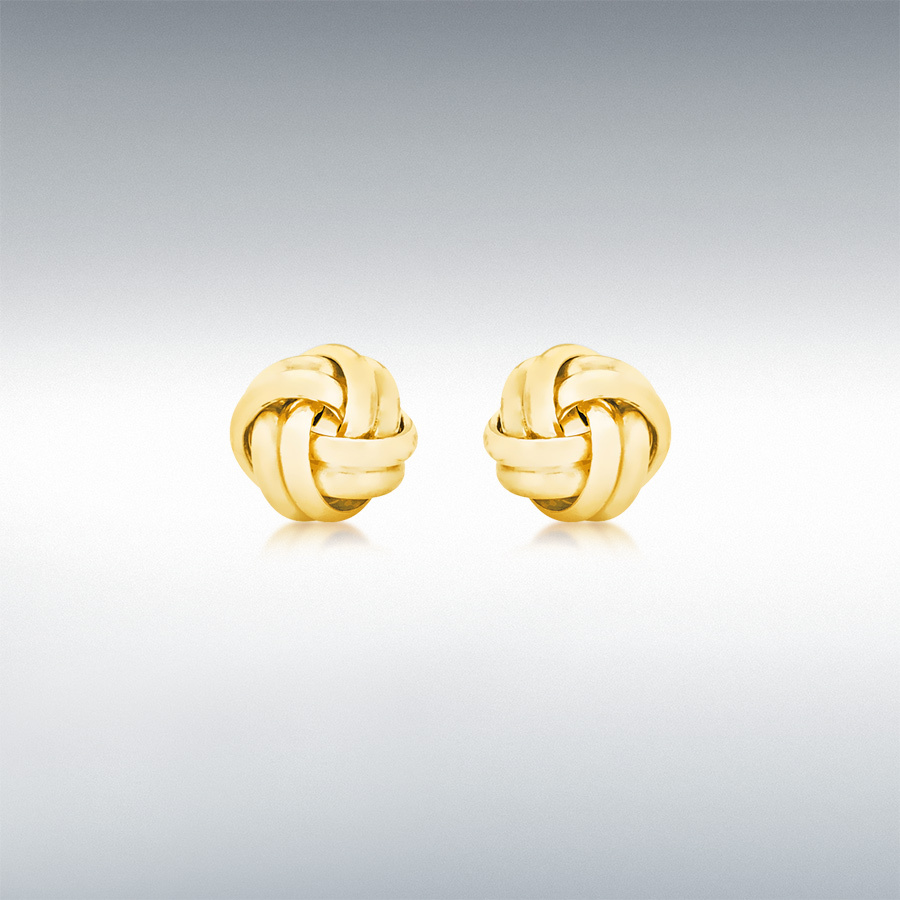 18ct Yellow Gold 8.5mm Double-Knot Stud Earrings