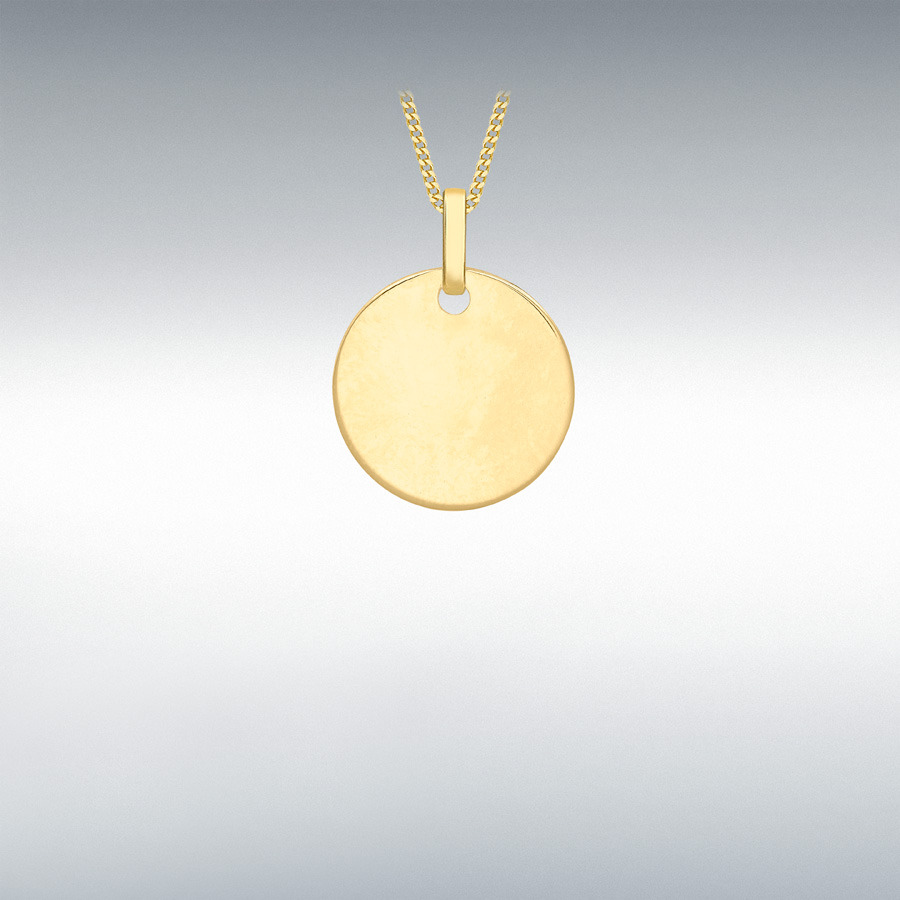 9ct Yellow Gold 14mm Round-Disc 14mm x 18mm Pendant