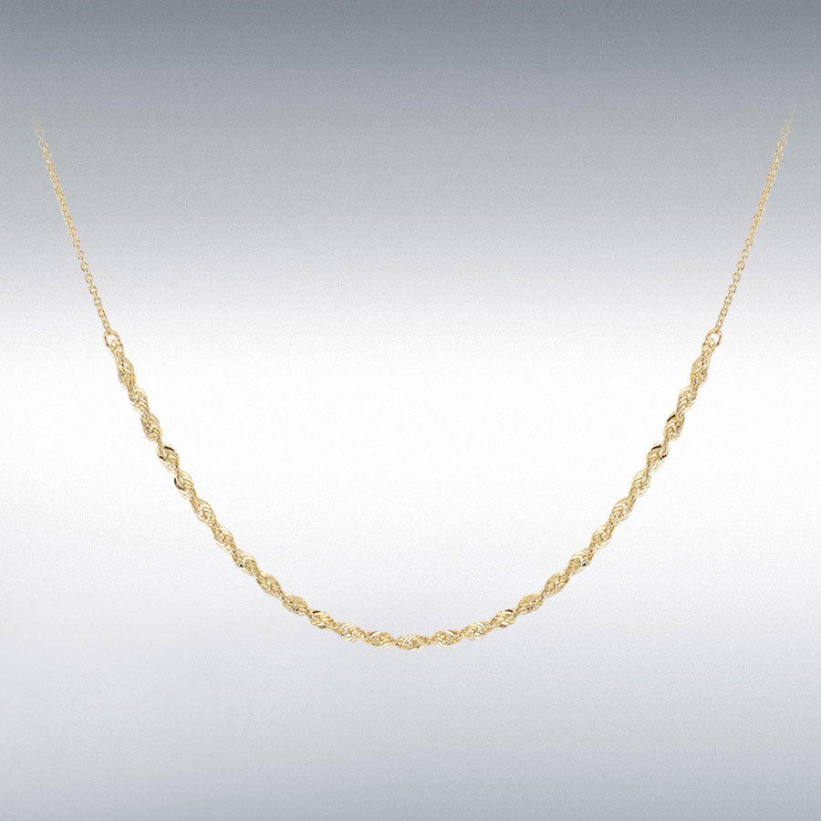 9ct Yellow Gold Rope and Trace Adjustable Chain 41cm/16"-43cm/17"