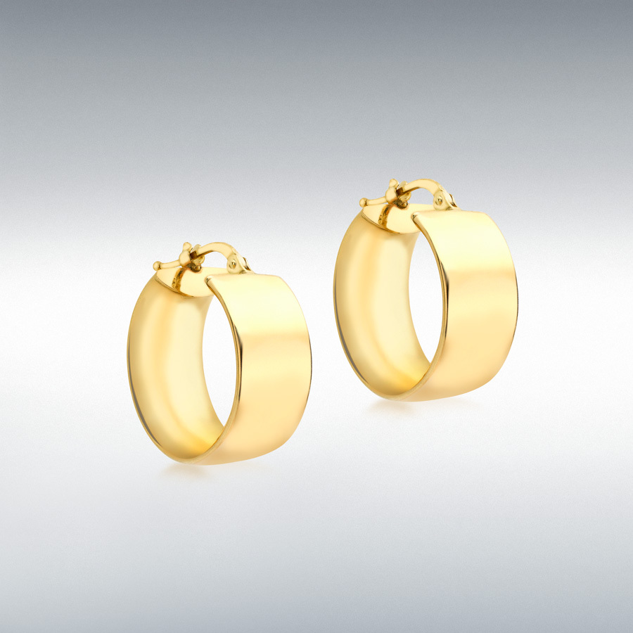 9ct Yellow Gold 9.5mm x 22mm Round Huggy Earrings