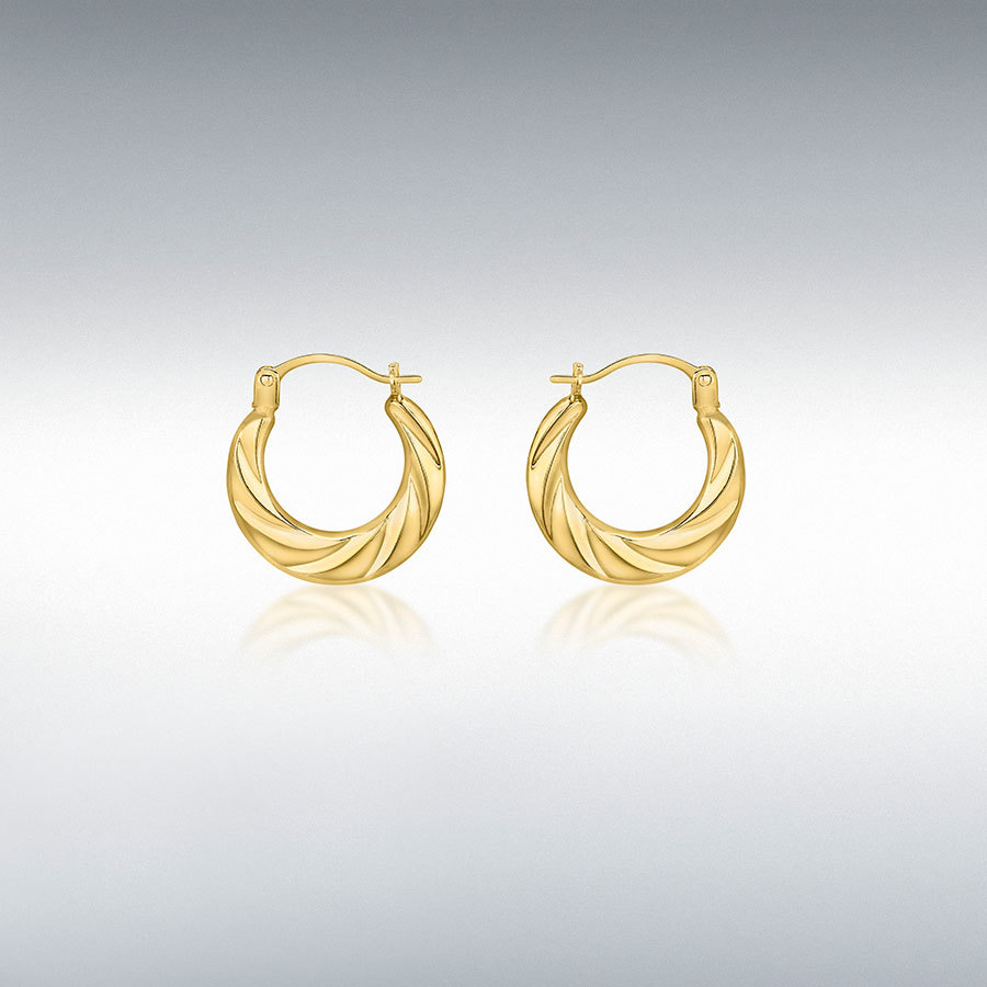 18ct Yellow Gold 15.5mm x 15mm Twist Creole Earrings