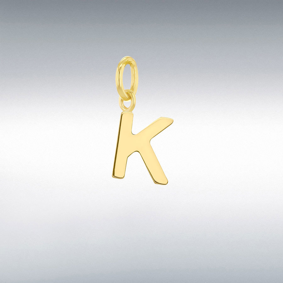 9CT TINY K INITIAL       CHARM