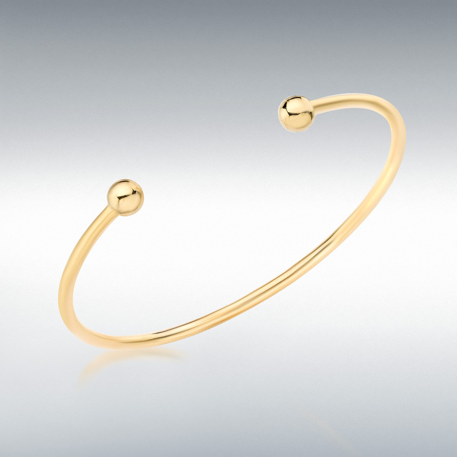 9ct Yellow Gold 2.5mm Tube 62mm x 50mm Torque Bangle