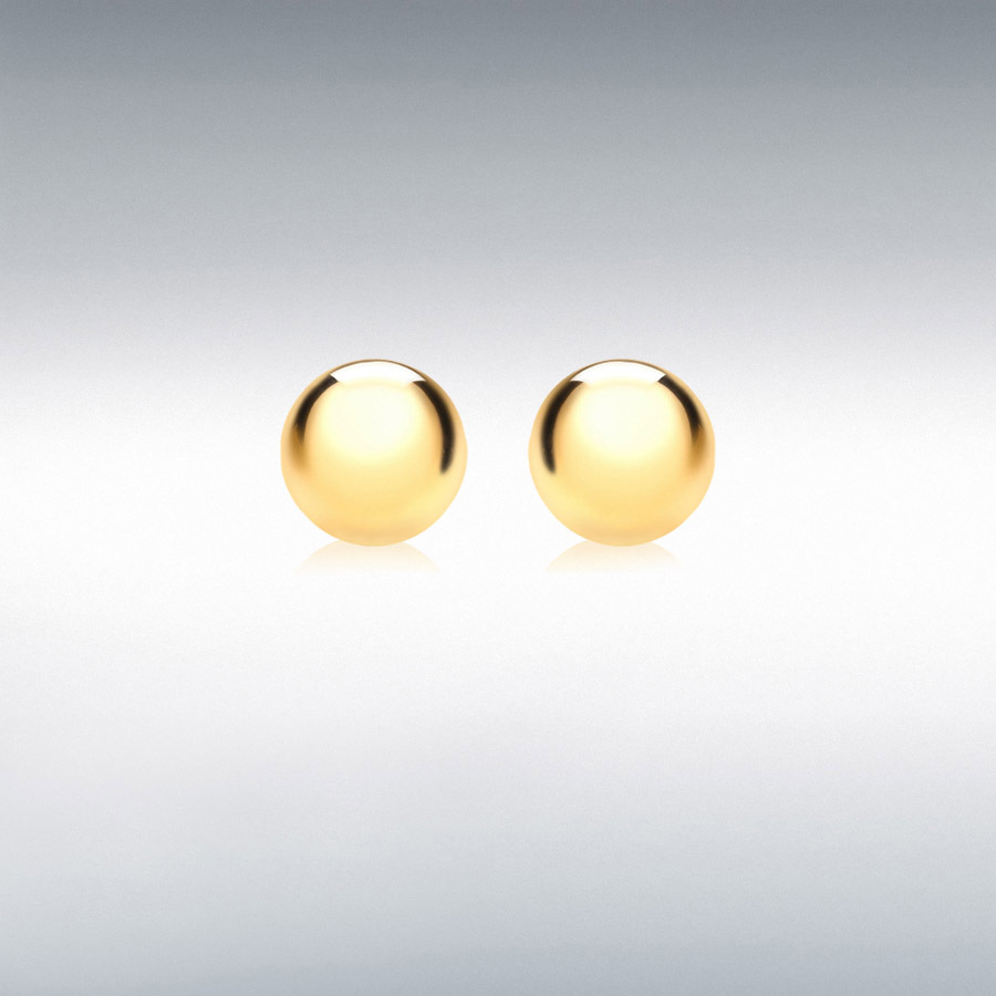 9ct Yellow Gold 8mm Dome Stud Earrings