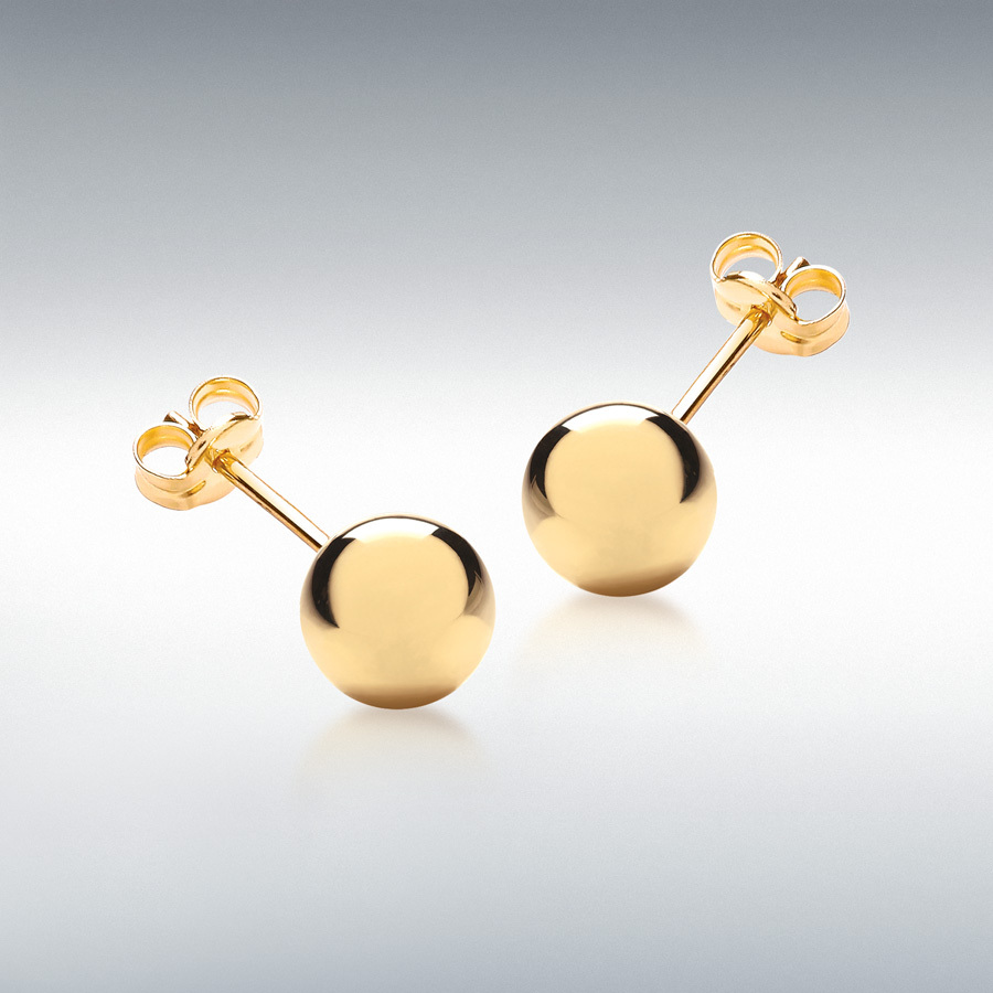 9ct Yellow Gold 10mm Ball Stud Earrings