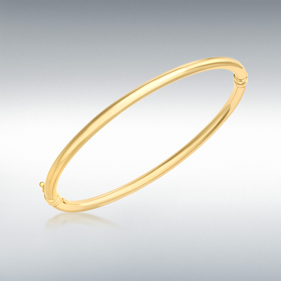 9ct Yellow Gold 3.5mm Oval-Tube Bangle