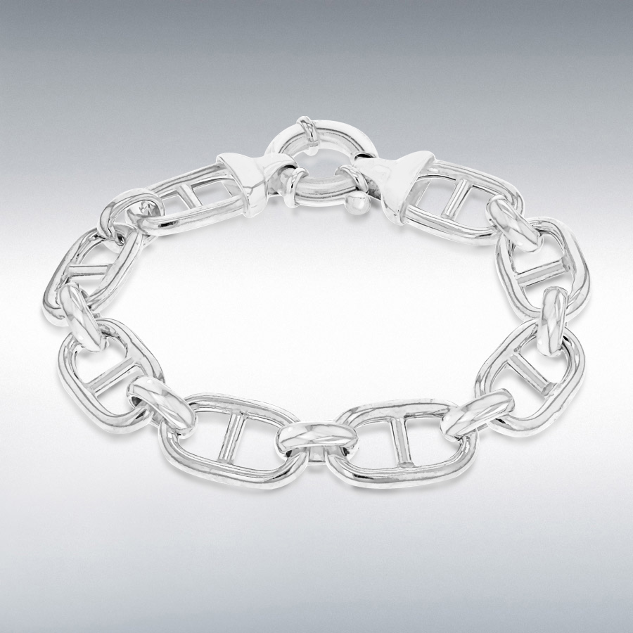 Sterling Silver Rambo Chain Bracelet 18cm/7"