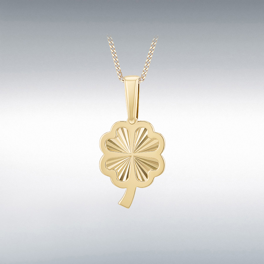 9ct Yellow Gold Rainbow Clover Pendant
