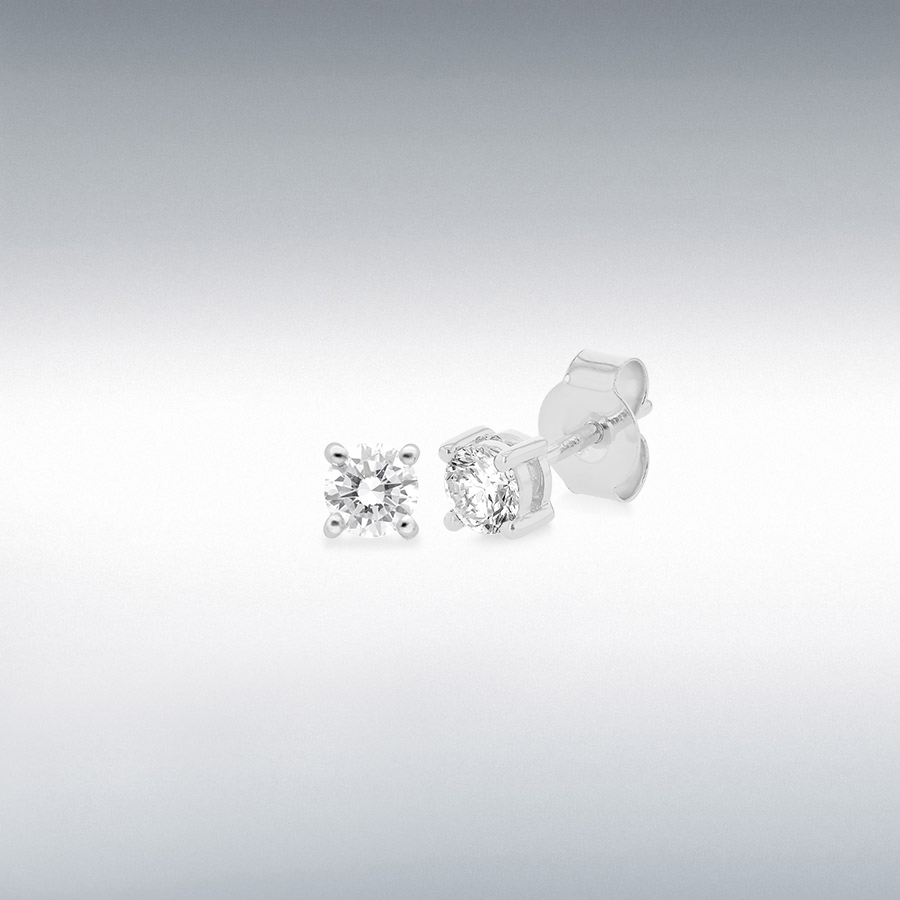 18ct White Gold 0.33ct Lab Created Diamond 3.5mm Stud Earrings