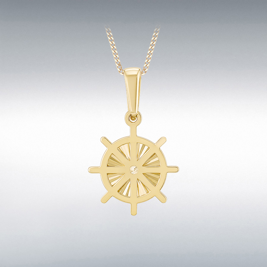 9ct Yellow Gold Rainbow Ship's Wheel Pendant