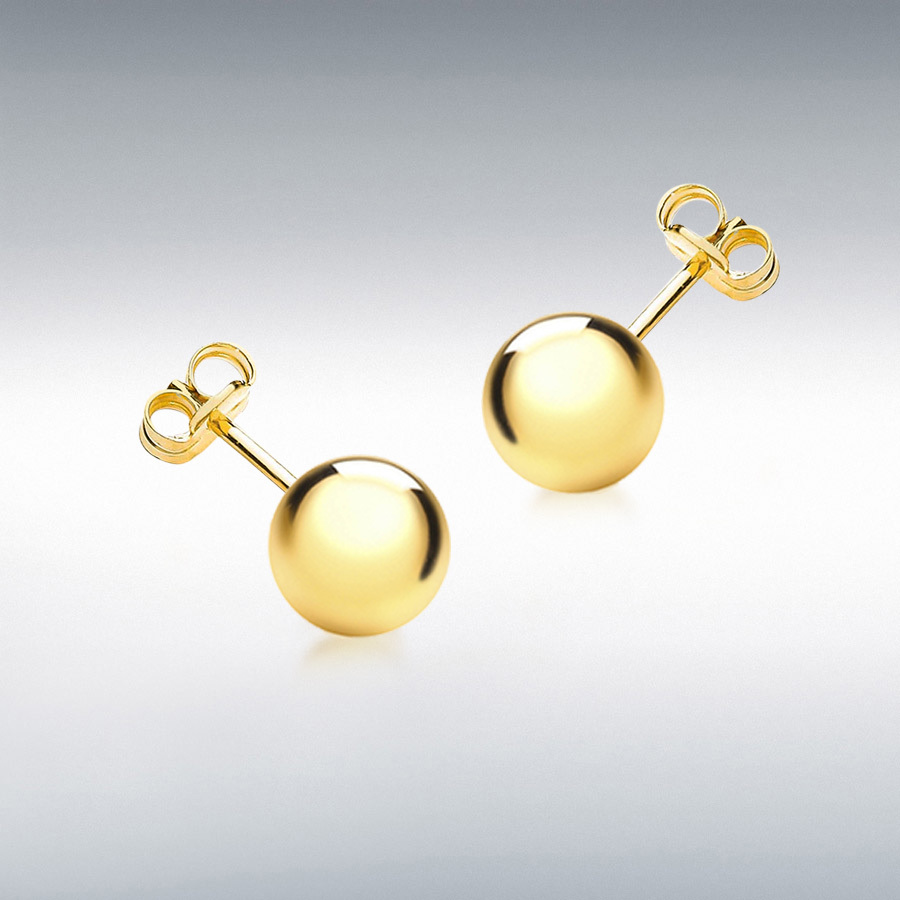 9ct Yellow Gold 8mm Ball Stud Earrings