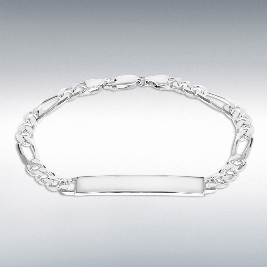 Sterling Silver 40mm x 6mm ID 5.6mm Figaro Bracelet 20cm/8