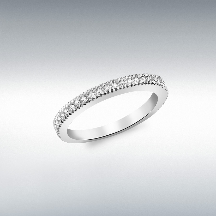 9ct White Gold 0.15ct Diamond Set Eternity Ring